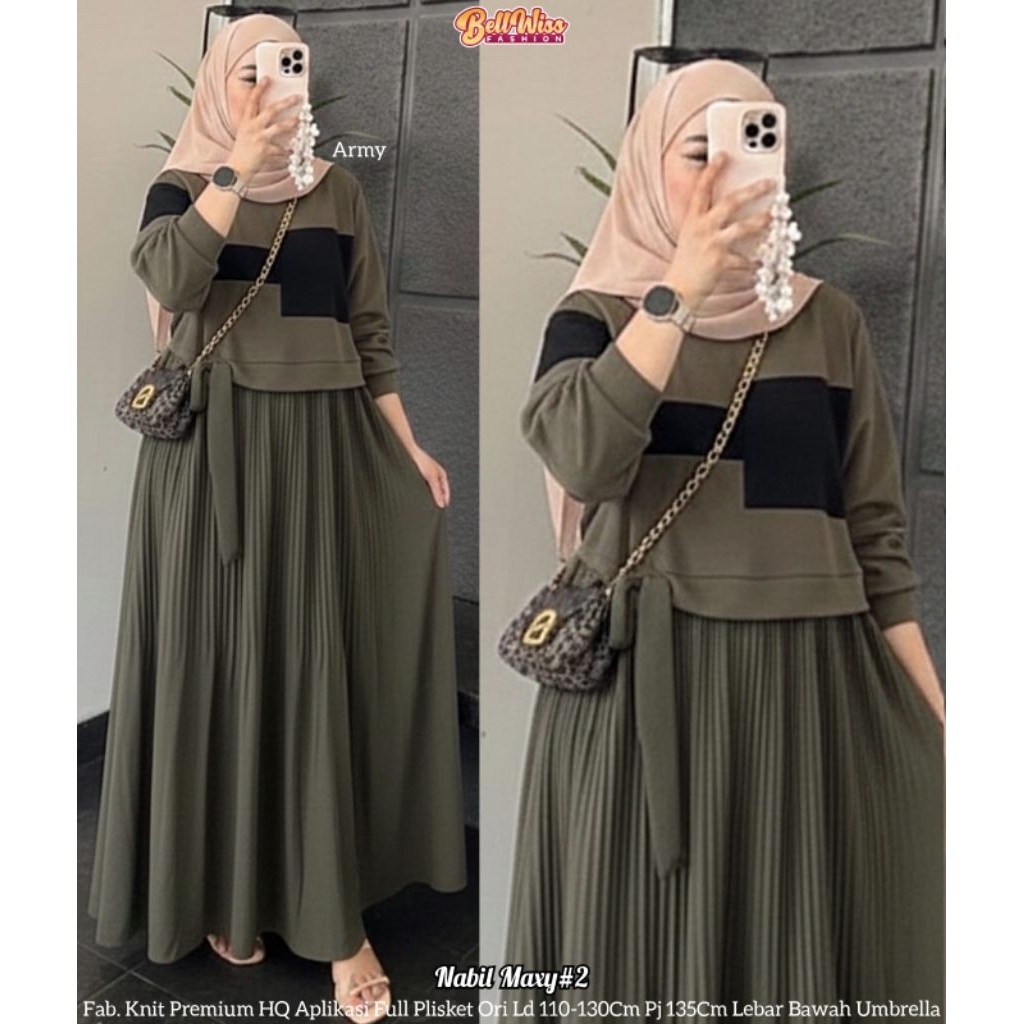 NABIL UMBRELLA DRESS ELEGAN/GAMIS JUMBO KNIT PREMIUM IMPORT LD 130 CM FIT XXXL