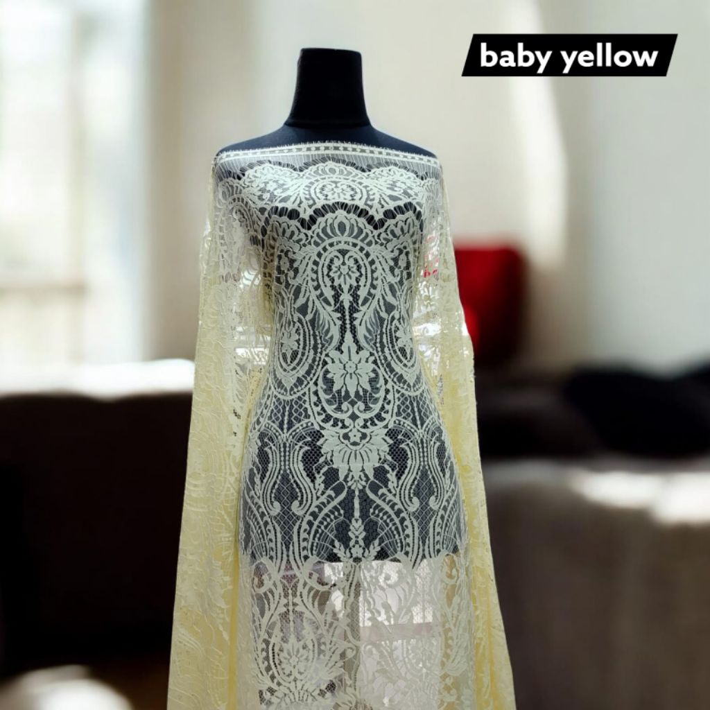 bahan kain brokat semi Prancis pajang 2,5 m X lebar 1,5 m// bahan semi Prancis original terbaru// ka