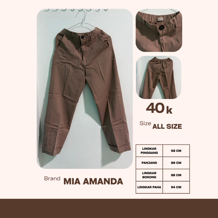 Celana Panjang Coklat Muda Wanita (Mia Amanda)/ Pants Coklat Muda Panjang Wanita (Mia Amanda)