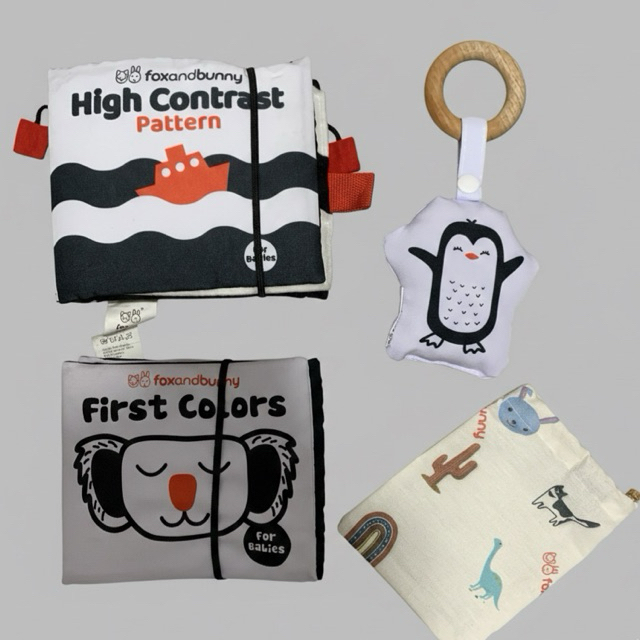 Preloved Contrast Book Fox and Bunny Mainan Anak