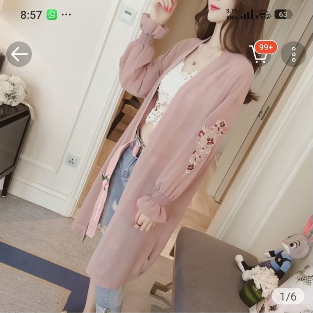 PRELOVED Outer bordir Pink Mauve