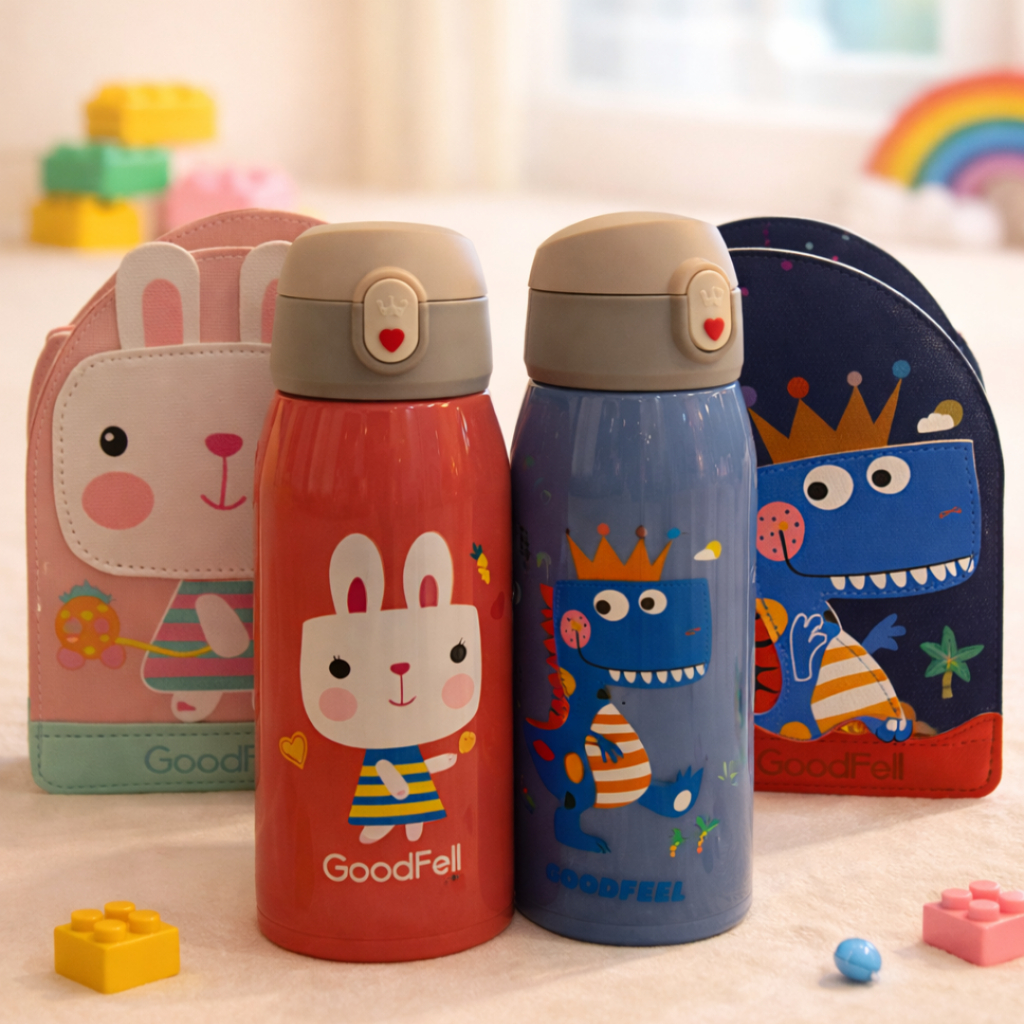3LD Termos Stainless Anak Premium Tumbler Botol Minum Anak Sedotan Sekolah Ada Tas Termos