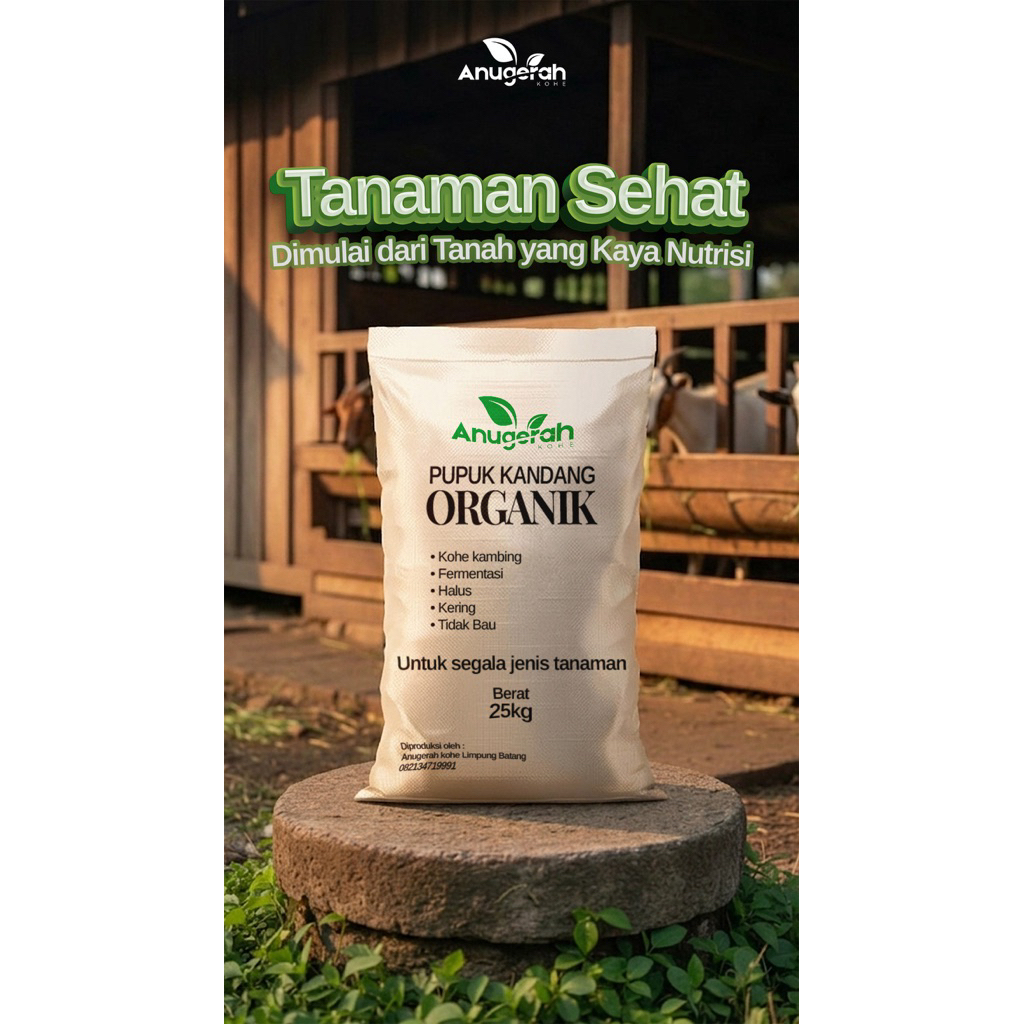 Pupuk Organik Kohe Murni kambing halus fermentasi 25kg