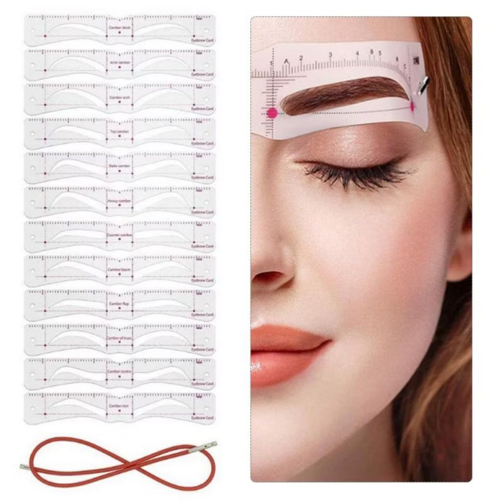 CETAKAN ALIS 12 MODEL Dengan Tali Eyebrow Cetakan Alis Tali Pembentuk Alis