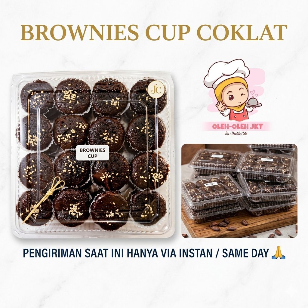 Kue Brownies Cup Coklat / Brownies Cup Double Cola / Kue Brownies Coklat