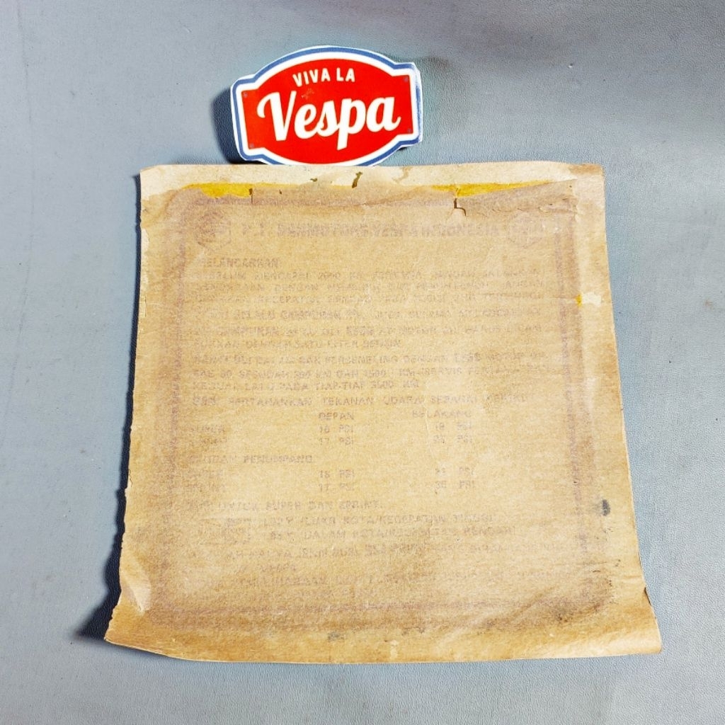 Stiker Air Running in Original PT Danmotors Vespa Super Sprint Tua