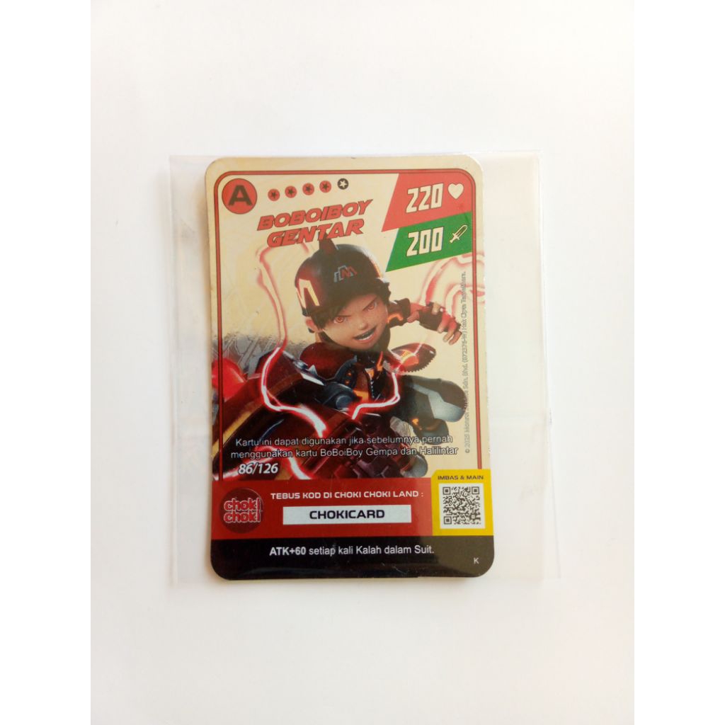 Kartu Boboiboy Gentar – Choki Choki | Original Card