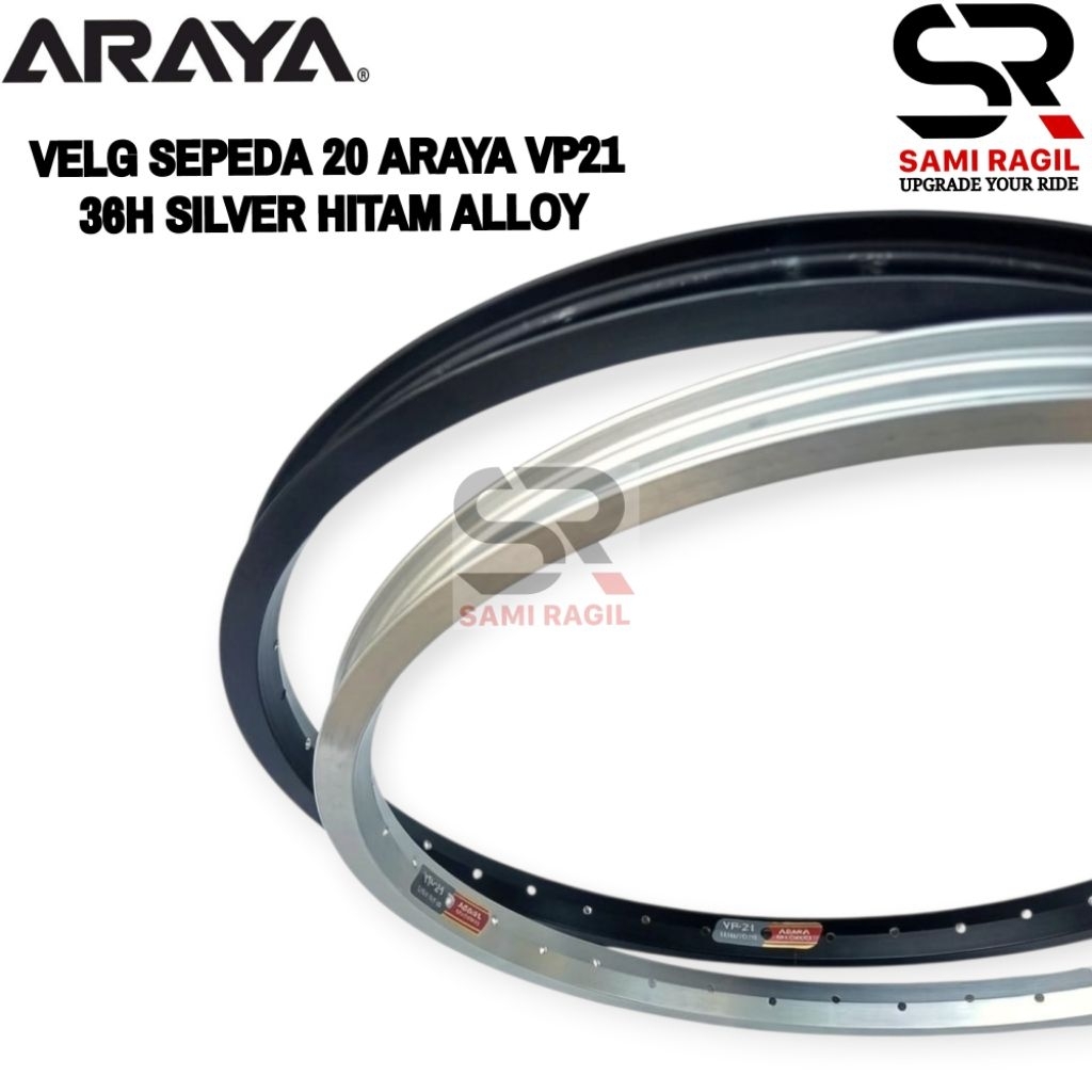 VELG SEPEDA 20 ARAYA VP21 LUBANG 36 HOLE 36H SILVER HITAM RIM RIMS ALUMUNIUM ALLOY RIM RIMS LUBANG M