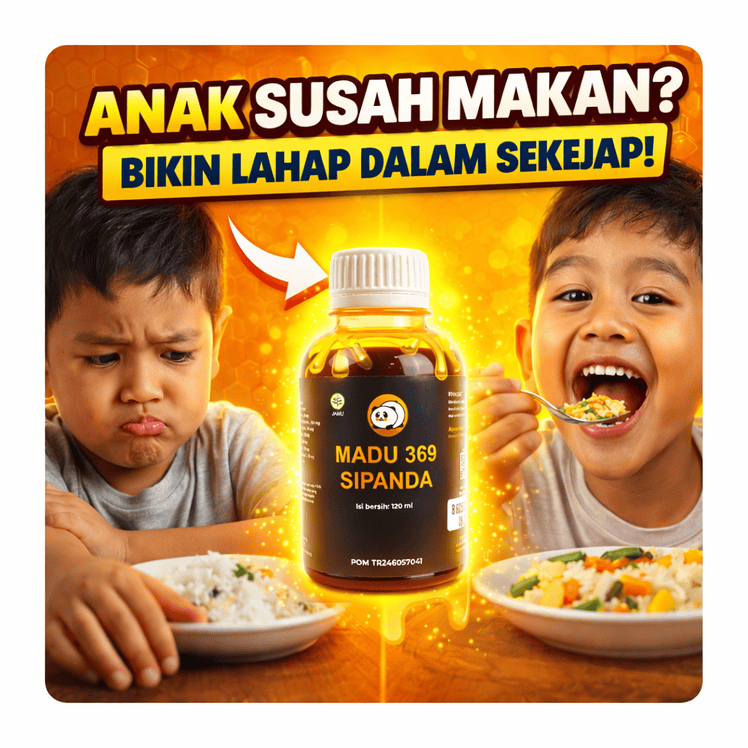 Madu 369 Sipanda – Madu Anak Susah Makan & Penambah Berat Badan | Vitamin Anak BB Booster, Imun Boos
