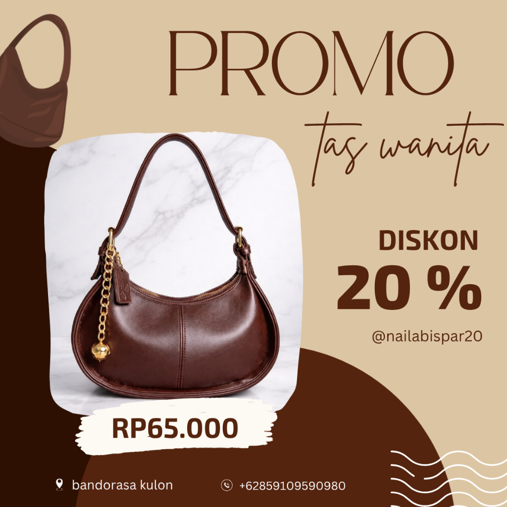 AKACI ARUNA Shoulder Bag Wanita Half Moon 09-8398 Bahan Lexus Premium Tas Selempang Trendy