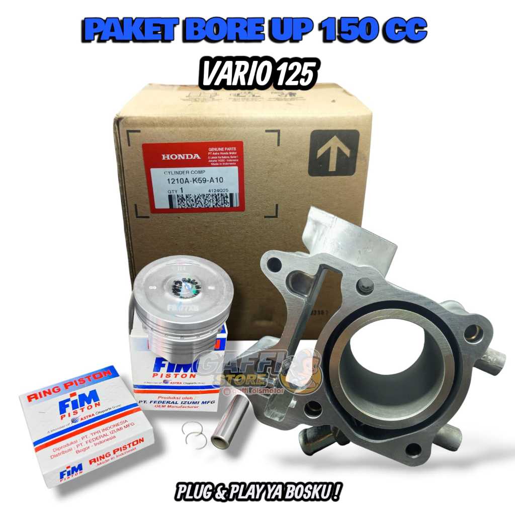 Paket Bore Up Piston Fim Blok seher 150 cc Vario 125 Old New