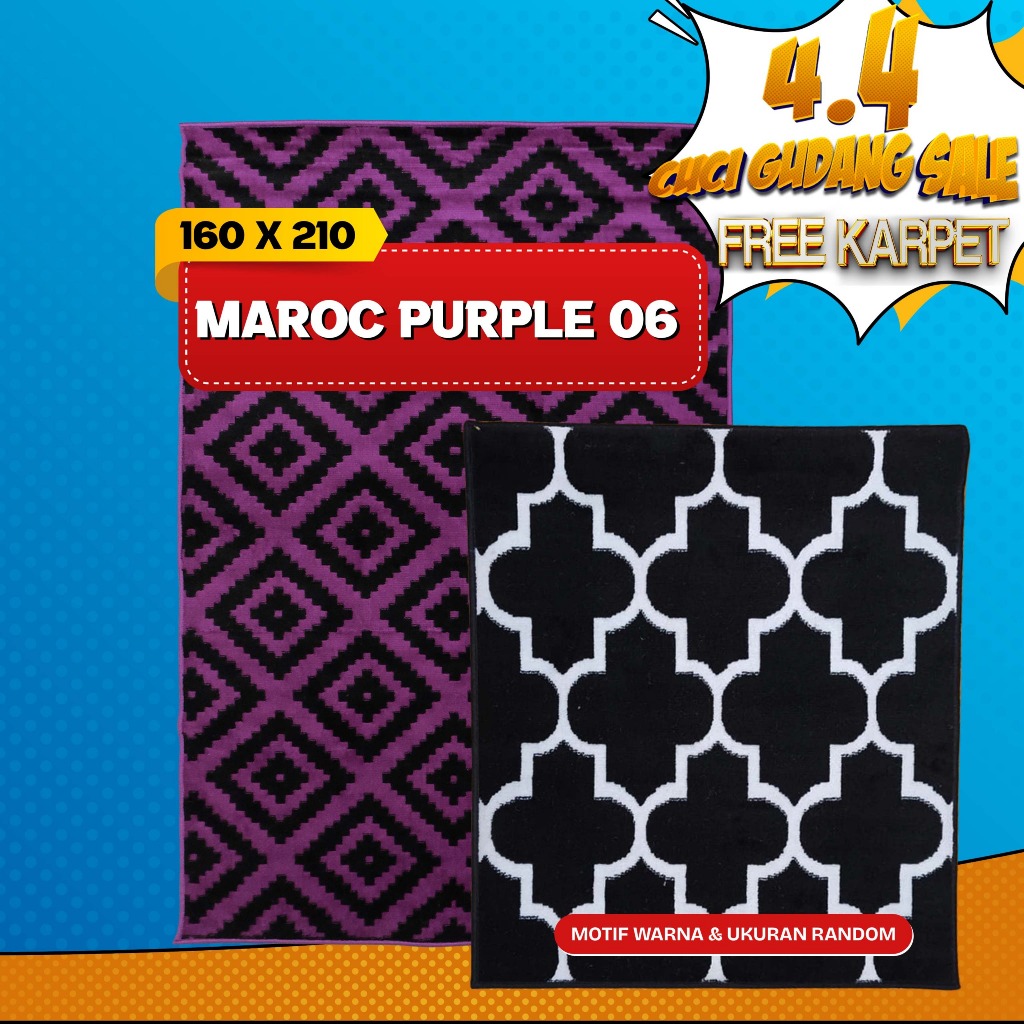 PROMO KARPET MAROC 160x210 MAROC PURPLE 06 + FREE KARPET