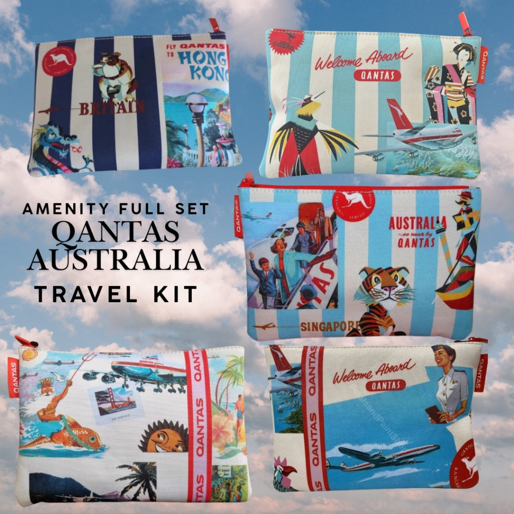 DOMPET PRIA/WANITA EXCLUSIVE QANTAS 90th Anniversary Amenity Kit Travel kit New Original