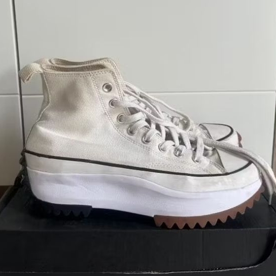 Converse Run Star Hike Canvas Platform White Gum 100% original second like new