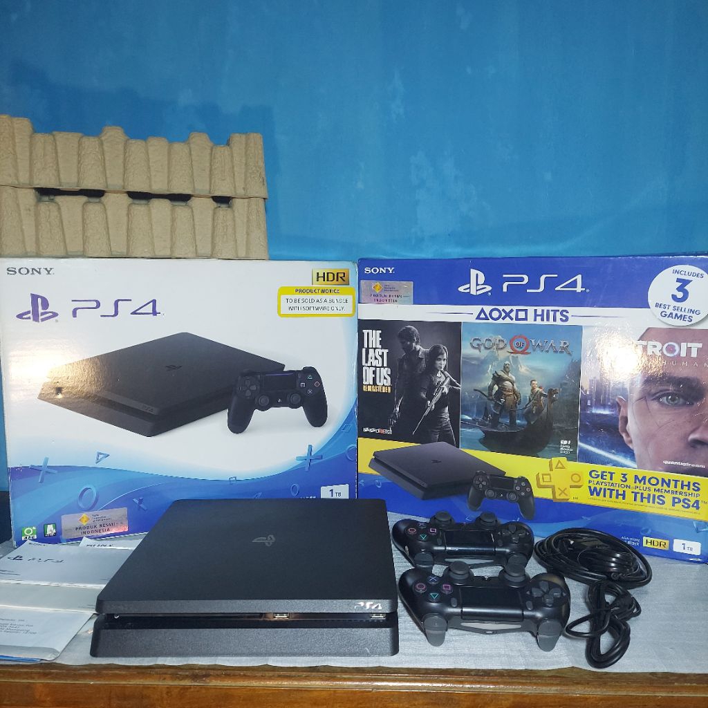 PS4 SLIM SERI 22 1 TB HEN 12.02 EX GARANSI RESMI SONY INDONESI (BEKAS)