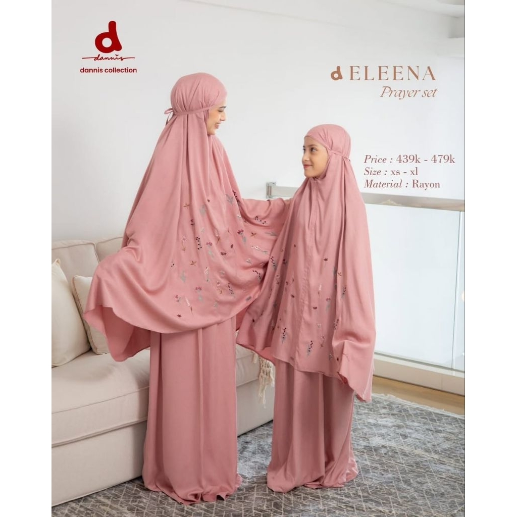Dannis d'Eleena Mukena Setelan Prayer Set Perlengkapan Shalat Wanita Remaja dan Dewasa