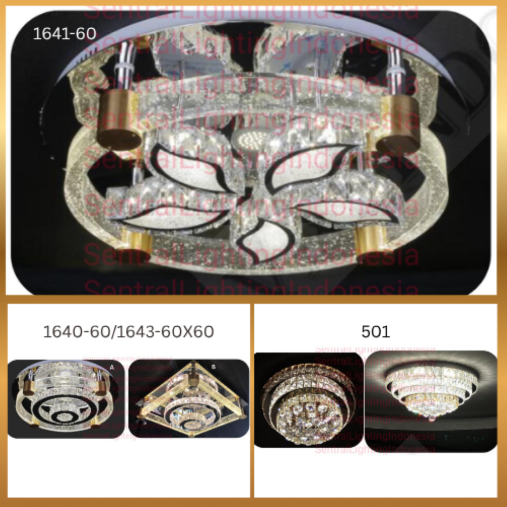 SL1641/SL1640/SL1643/SL501 LAMPU PLAFON KRISTAL LED+REMOTE MODERN MEWAH RUANG TAMU CELLING LAMP
