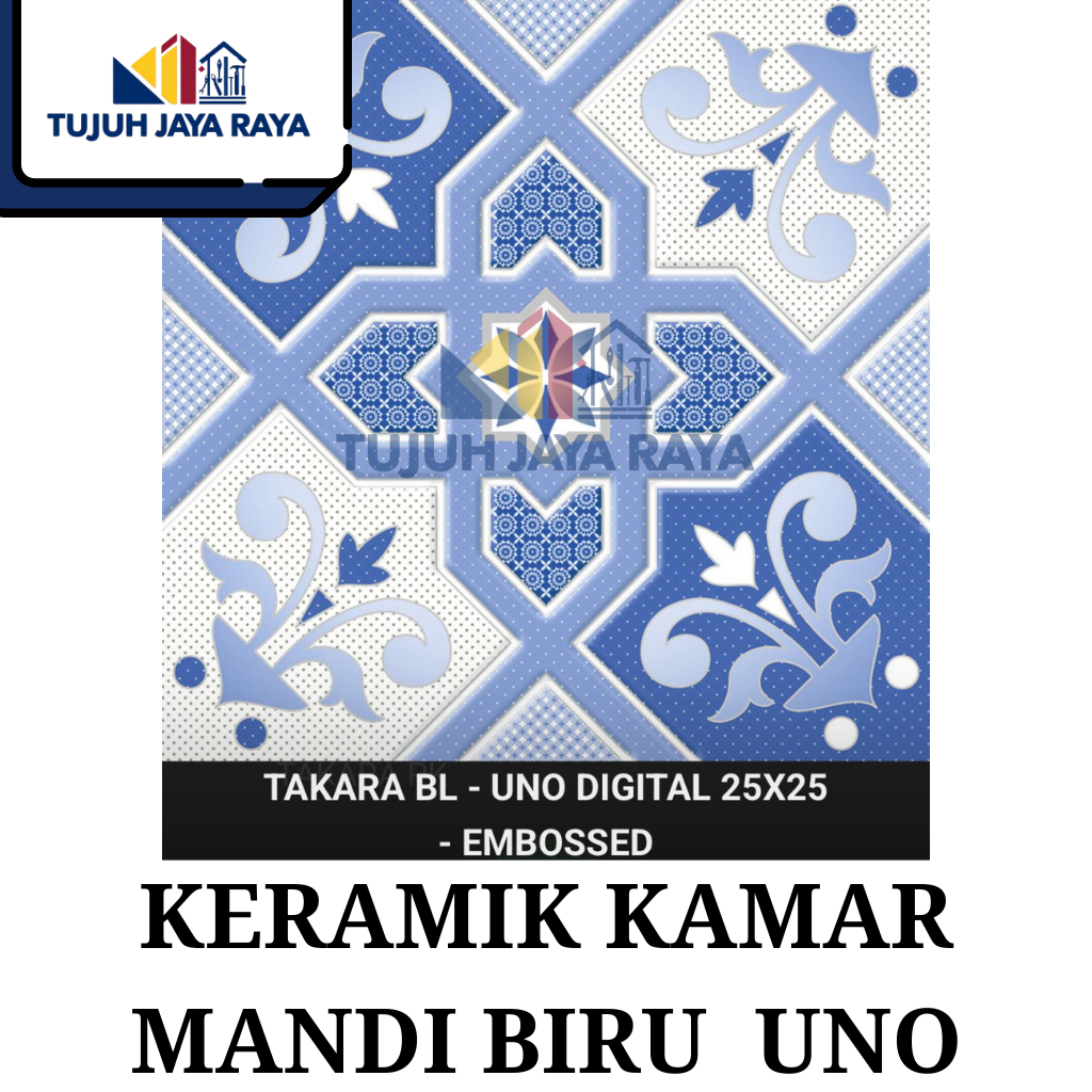 Keramik kamar mandi biru 25x25