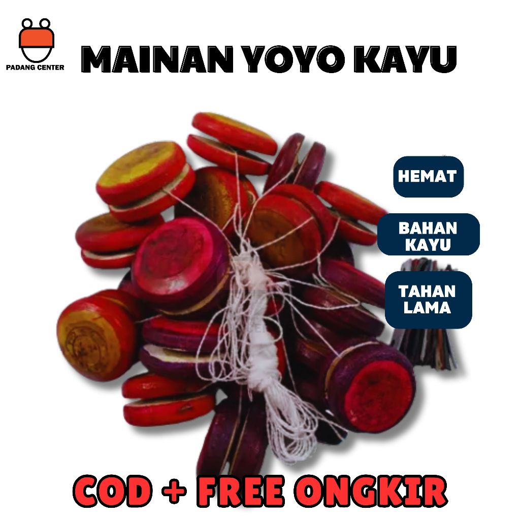 YOYO KAYU ISI 20 PCS MAINAN TRADISIONAL JADUL ANAK MURAH HARGA GROSIR