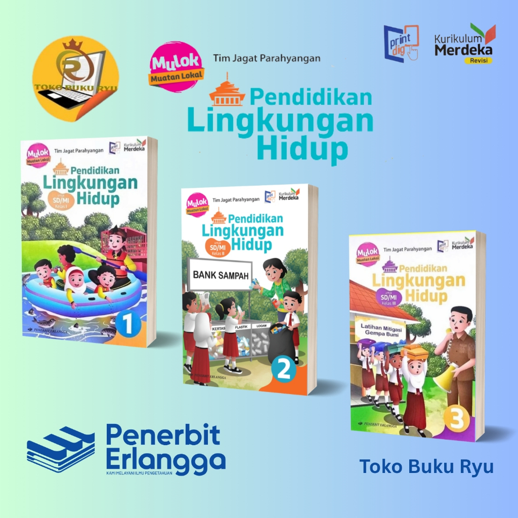 Buku PLH Pendidikan Lingkungan Hidup Kelas 1 2 3 4 5 6 SD Kurikulum Merdeka Erlangga