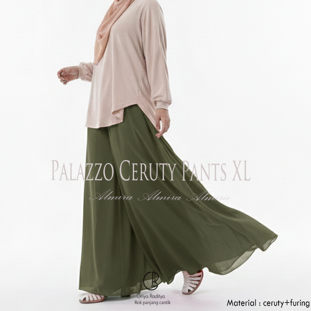 Kulot  Panjang Wanita Jumbo Ukuran XL Big Size Sifon Chiffon Ceruty Palazzo Pants