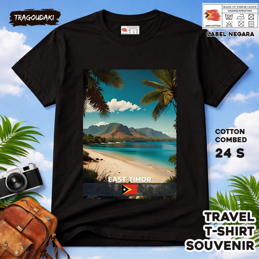 KAOS Oleh oleh TIMOR LESTE  Baju Suvenir Tag TIMOR LESTE 6  bahan cotton combed 24s