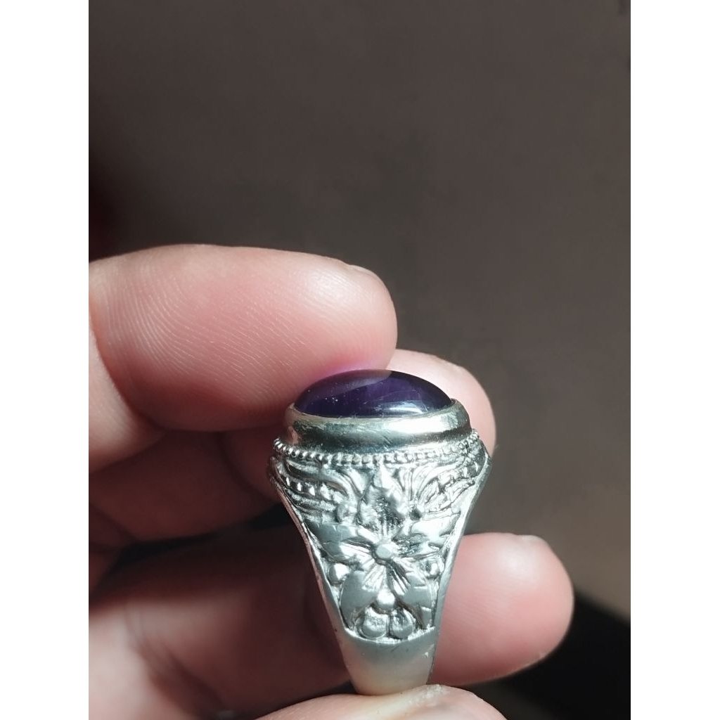 Cincin Batu Akik Ungu Kecubung Amethys
