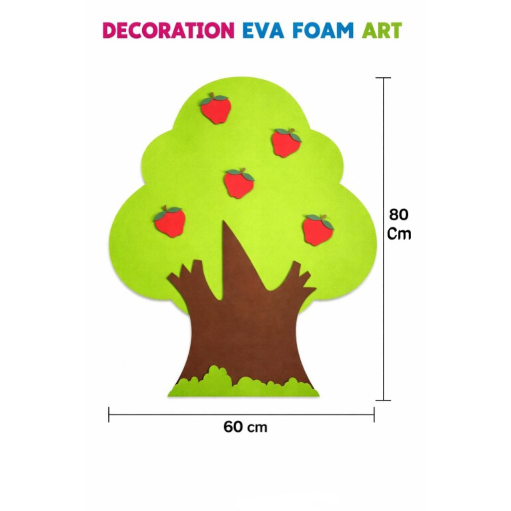 Hiasan dinding/tk/paud/pojok baca diy foam art bentuk pohon