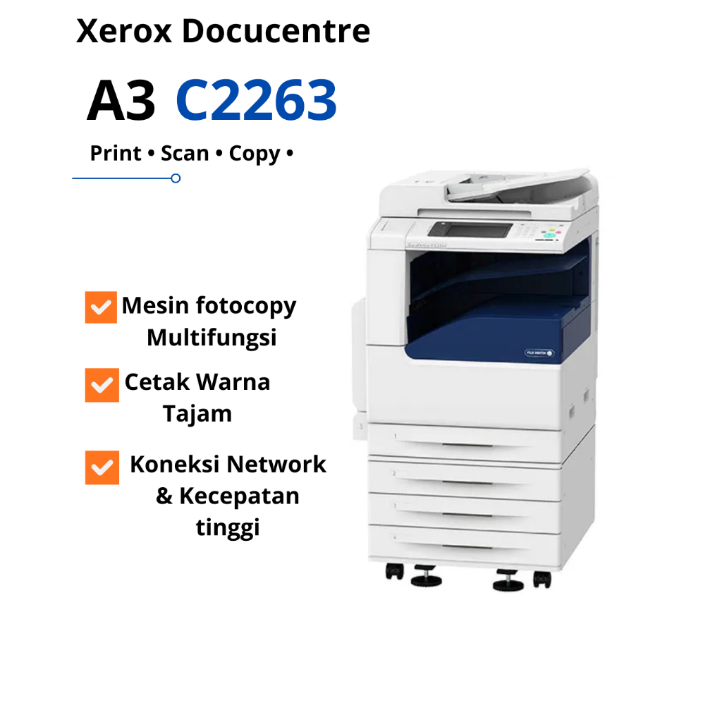 Mesin Fotocopy Xerox DocuCentre C2263 | Print Scan Copy Color | Mesin Fotocopy Digital A3 | Cocok Ka