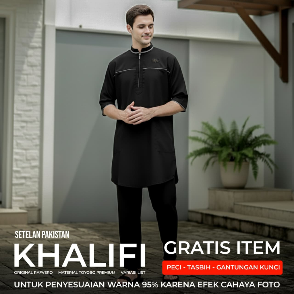 RAFVERO - Set Koko Pria - Setelan Pakistan Khalifi - Original RAFVERO - COD Pengiriman