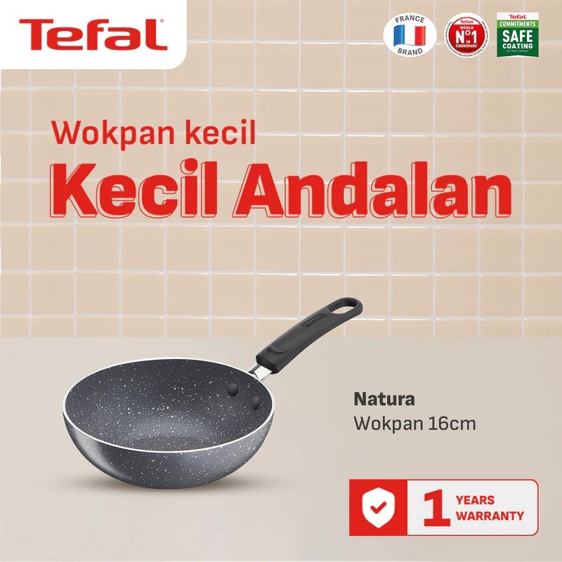 TEFAL Panci Penggorengan WOK 16CM - NATURA