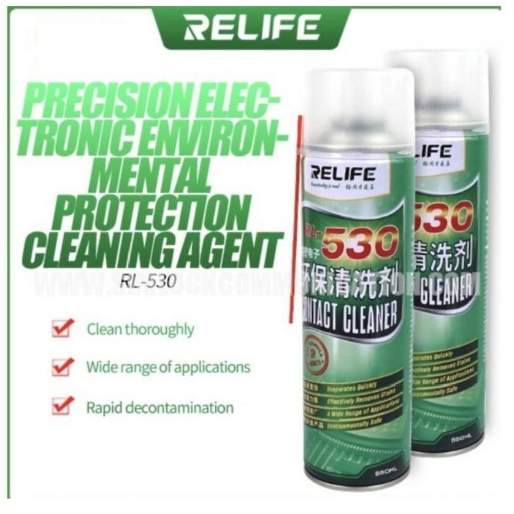 CONTACT CLEANER RELIFE RL-530 550ML CAIRAN PEMBERSIH KACA LCD DAN PCB RL530