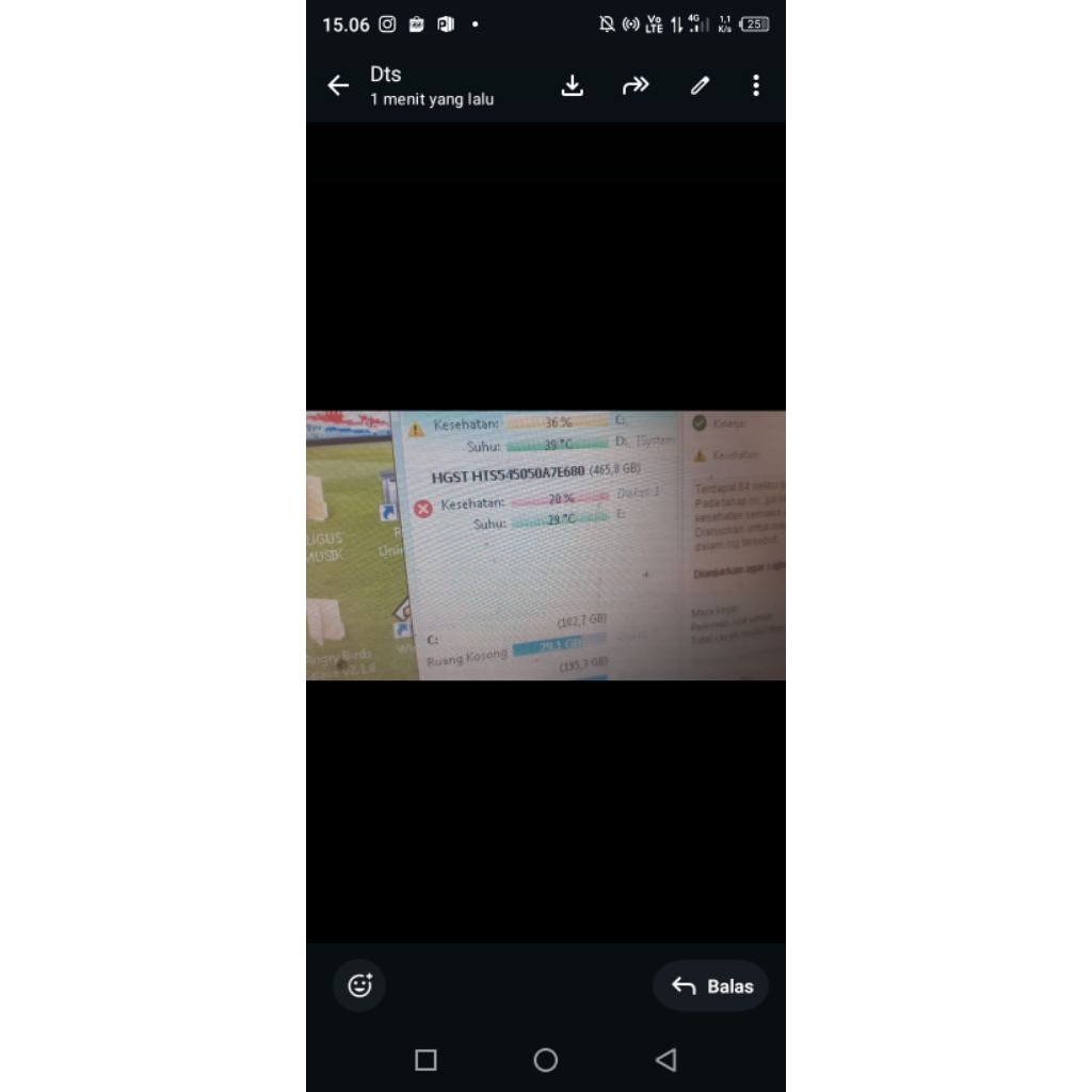 hgst 500 GB healty 20%