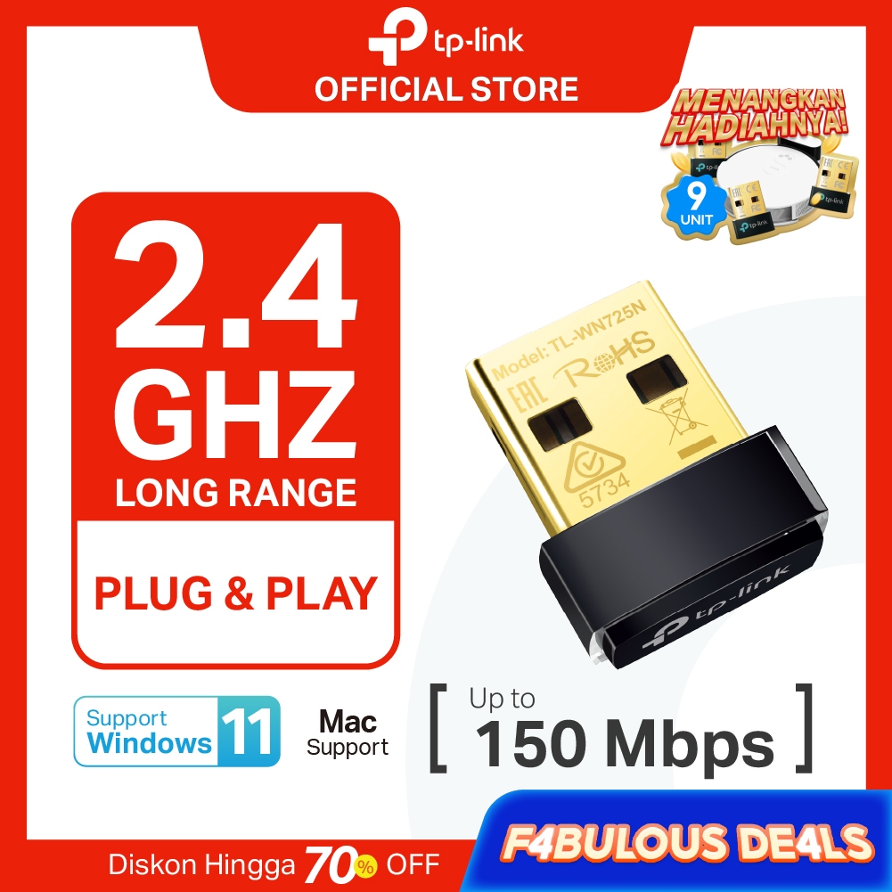 TP-Link TL-WN725N | USB WiFi Adapter |  WiFi Receiver | 150Mbps Wireless N | Dongle | Laptop PC MAC