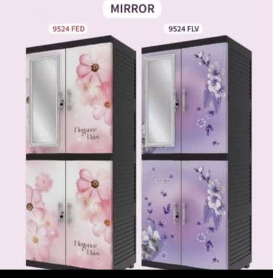 NAIBA - Lemari Pakaian Plastik MSC Fit 9524 FLOWER Lemari Kaca
