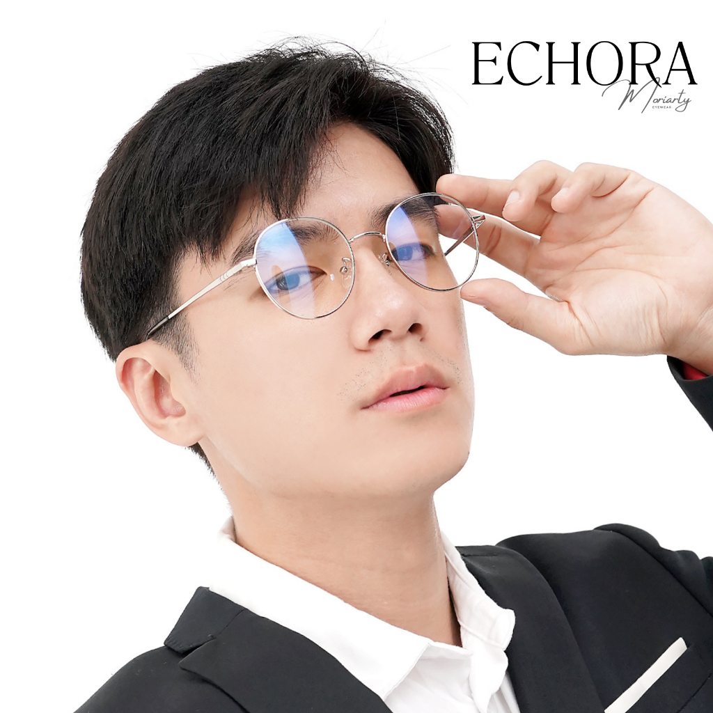 Kacamata Minus Bulat Ringan Nosepad Muka Kecil Standar Wanita Pria Medan MORIARTY - ECHORA