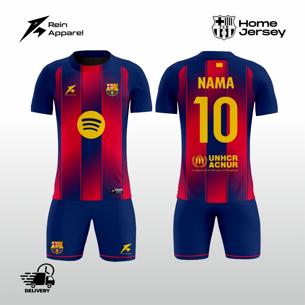 Jersey Sepak Bola Barcelona Terbaru Gratis Custom Nama dan Nomor Punggung