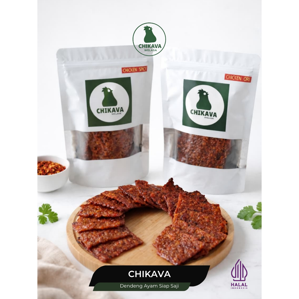 Chikava Welasa Bak Kwa Dendeng Ayam Siap Saji ala Singapore HALAL Gluten Free - Original & Spicy