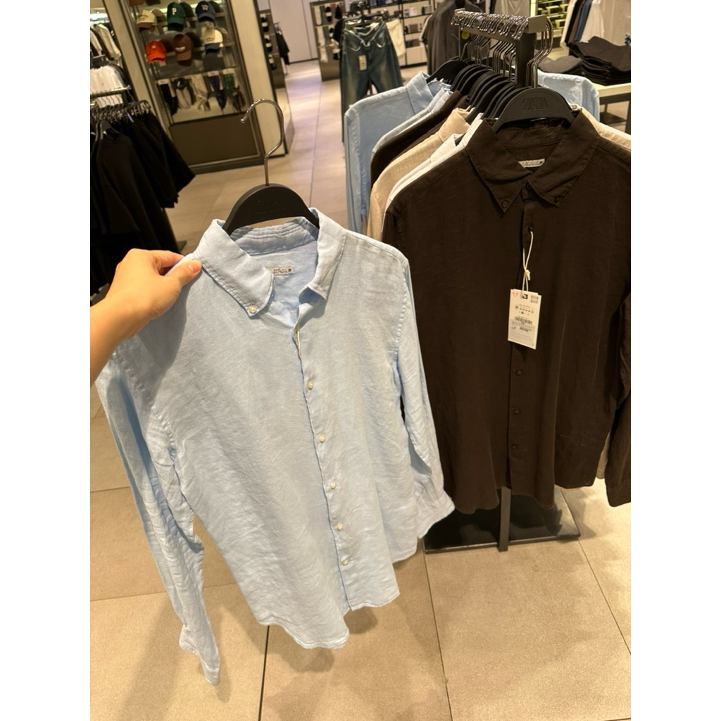 Kemeja cowok Linen Cotton Zara
