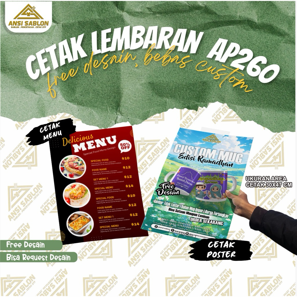 Cetak ArtPaper 260gsm, Cetak A3+