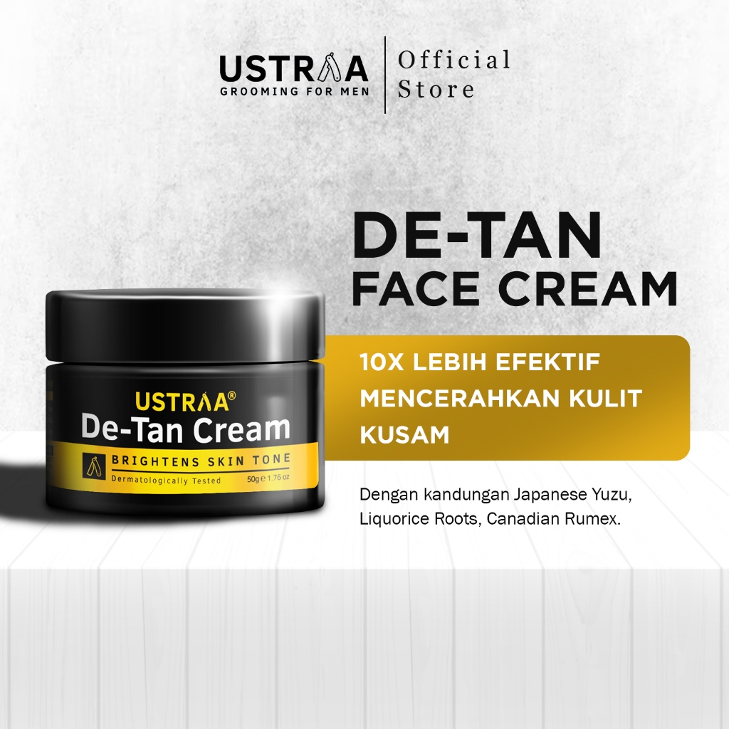 Ustraa De-Tan Face Cream 50gr - Pelembab Wajah KusamHingga Terlihat Cerah Mencerahkan Pencerah Muka 