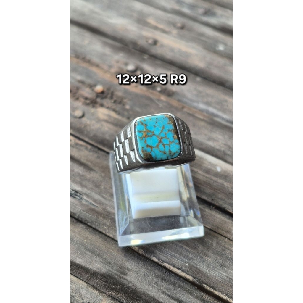 Natural Pirus Persia biru ceplok urat emas