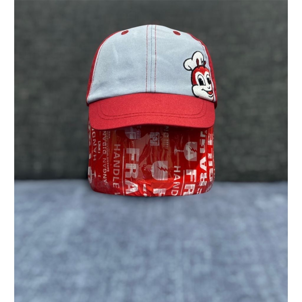 Topi Trucker jaring Baseball 6panel Jollibee lebah Visor pendek Rare Item second