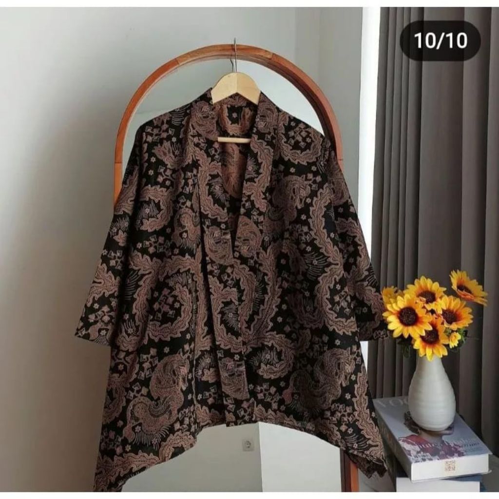 blazer batik wanita outer modern kekinian