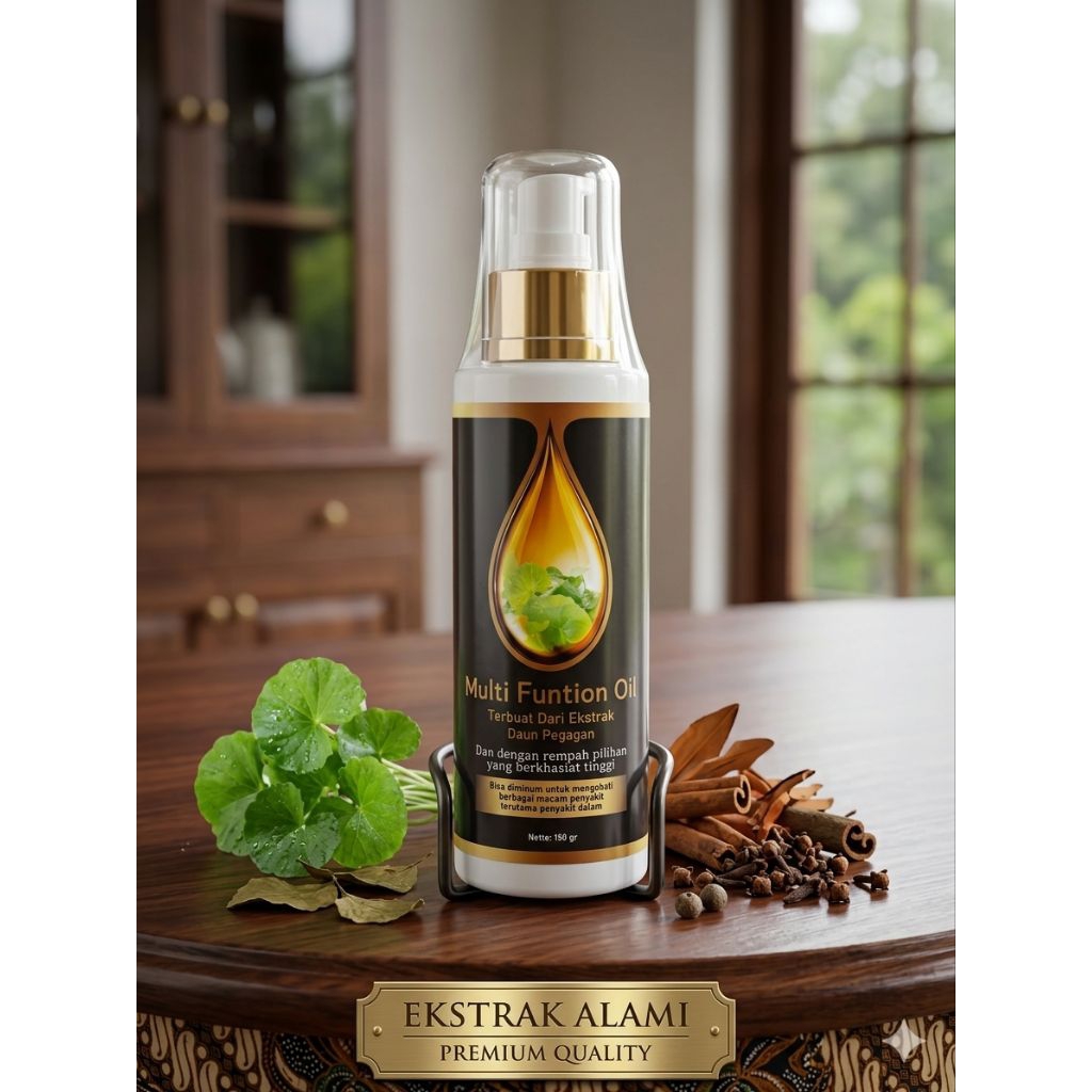 Minyak Multifungsi Herbal Pegagan Plus Jahe Merah & Kunyit - Penyembuhan Luka, Antioksidan & Nyeri S