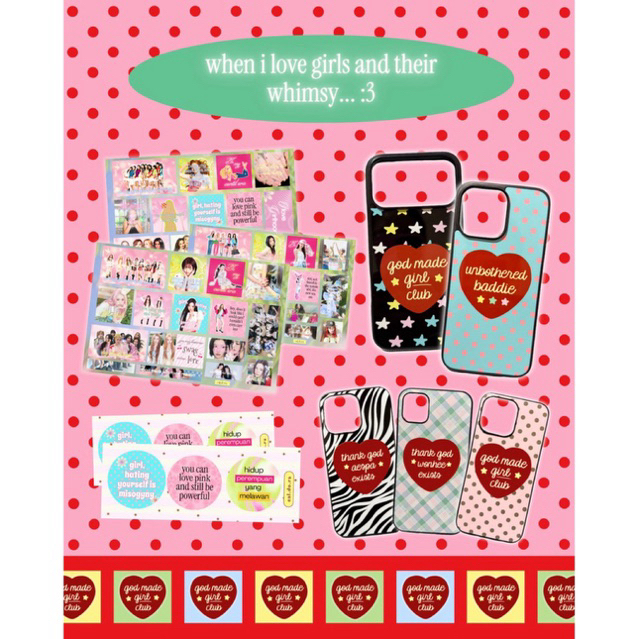 GOD MADE GIRL CLUB sticker pin case hearts2hearts aespa illit newjeans kiiikiii ive babymonster redv