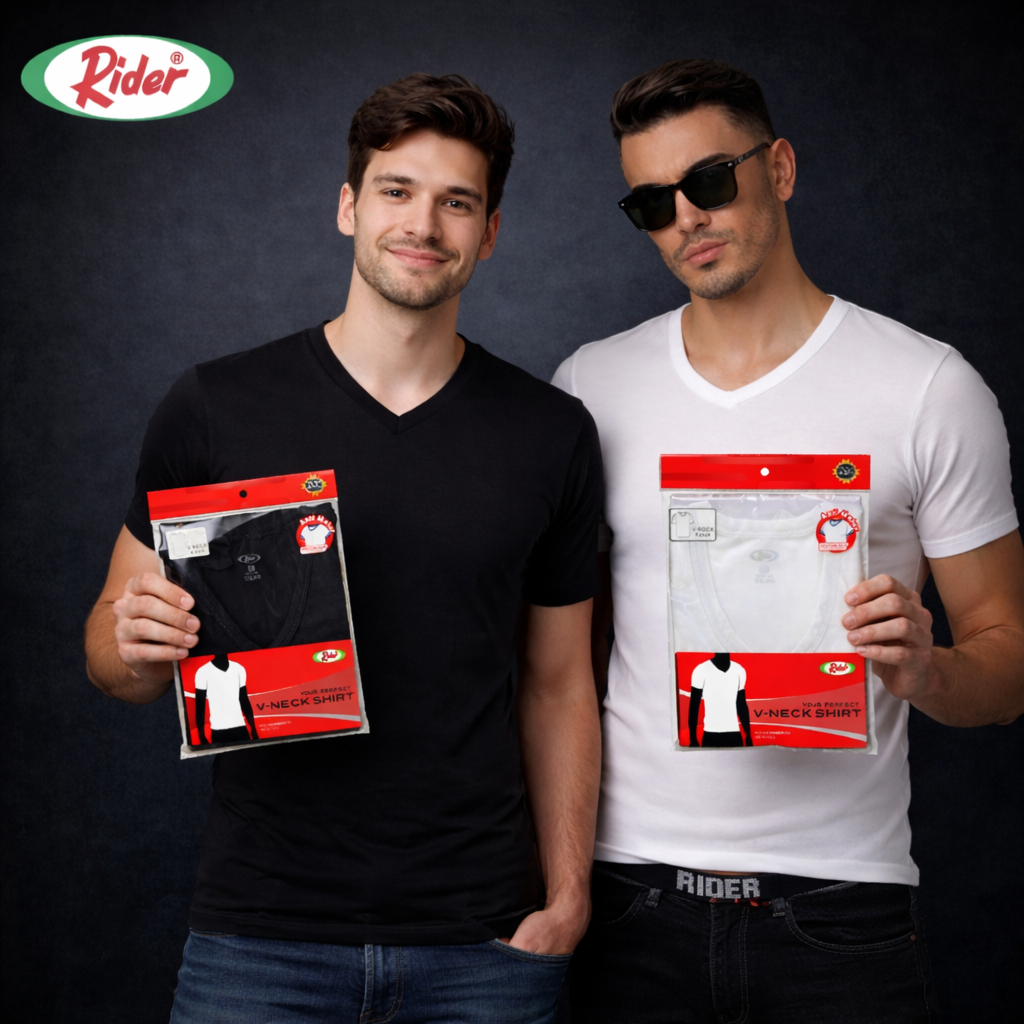 ( 3pcs ) Oblong Rider V-Neck | Rider Kaos Dalam Pria Vneck | Kaos Oblong Pria | Kaos Rider