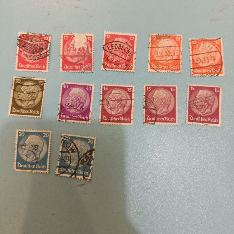 12 biji perangko prangko used vintage kuno belanda