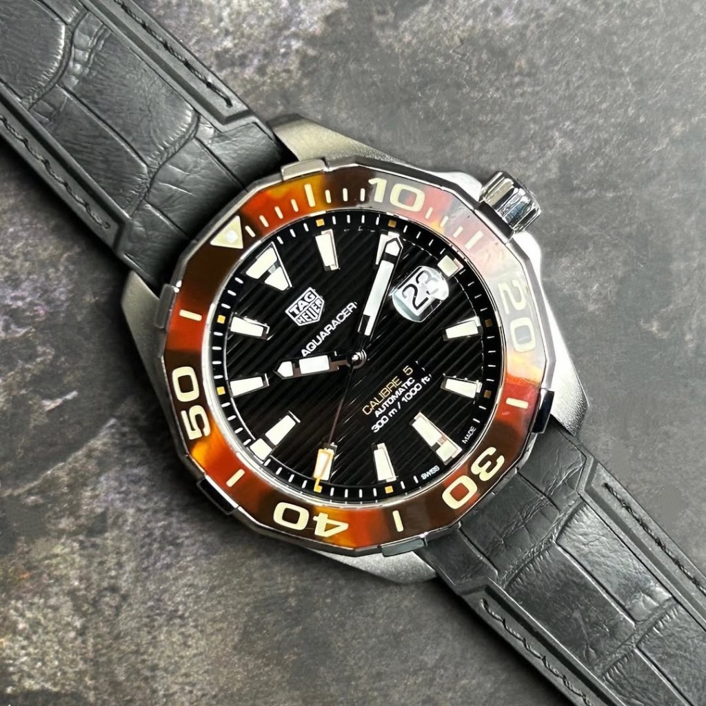 TAG HEUER AQUARACER Automatic 43 mm Steel Tortoise Resin WAY201N FT6177 WAY2010.BA0927 WAY2012.BA092