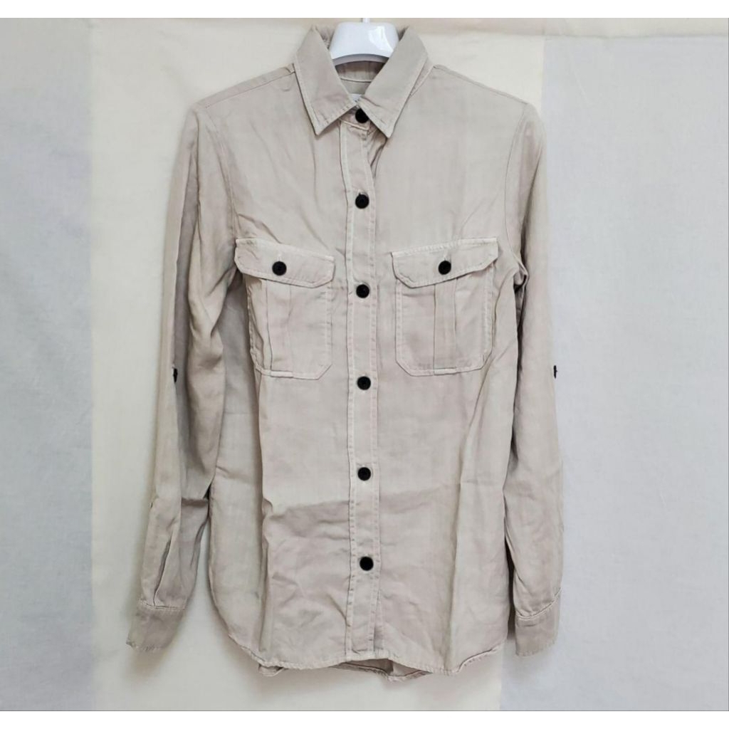 Zara Denim Shirt Beige